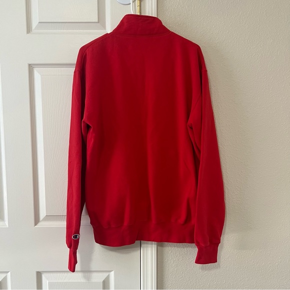 Champion Texas Tech University Red Quarter Zip Pullover Sweatshirt Size Large - Picture 9 of 10